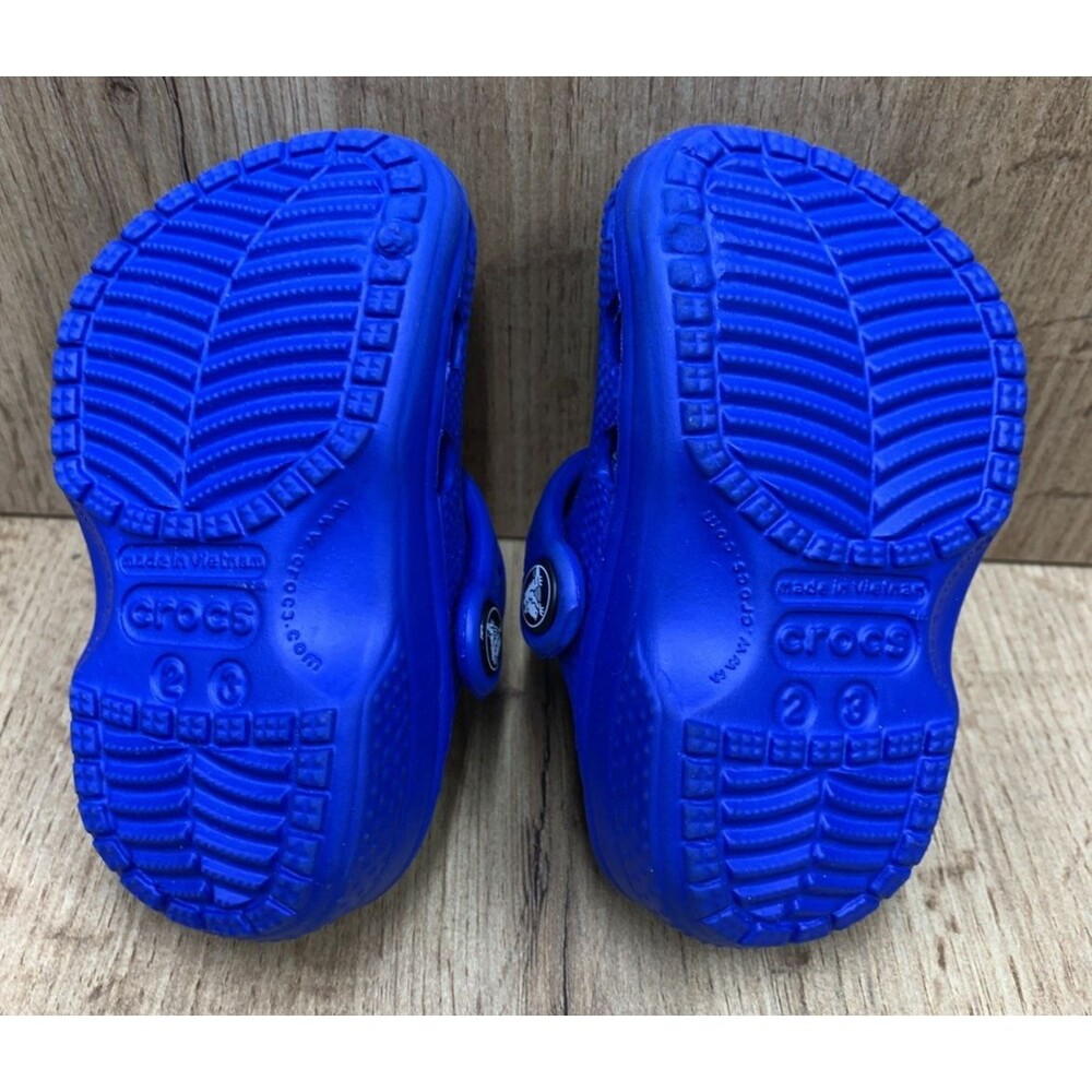 Croc Kids Clogs Slip On Shoes 207011 Adjustable Straps Blue Toddlers Size 2/3 - Picture 5 of 15